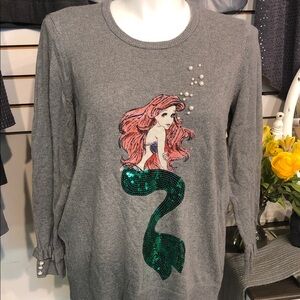 Disney Her Universe Gray Sweater with Mermaid Motif